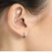 Silver Aust Crystal Hoop & Pink Solitaire Earrings E18HSPS 106213